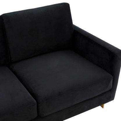 Lincoln 3-Seater Velvet/Leather Full Size Sofa in Stainless Steel - Elax Furniture