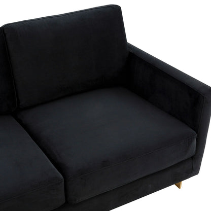 Lincoln 3-Seater Velvet/Leather Full Size Sofa in Stainless Steel - Elax Furniture