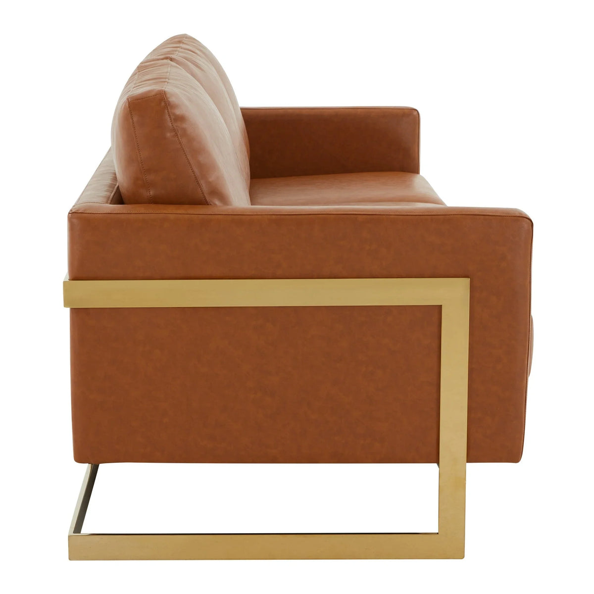Lincoln 3-Seater Velvet/Leather Full Size Sofa in Stainless Steel - Elax Furniture