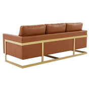 Lincoln 3-Seater Velvet/Leather Full Size Sofa in Stainless Steel - Elax Furniture