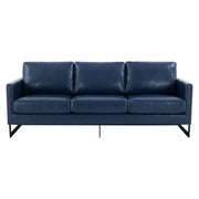 Lincoln 3-Seater Sofa Upholstered in Leather with Black Stainless Steel Frame - Elax Furniture