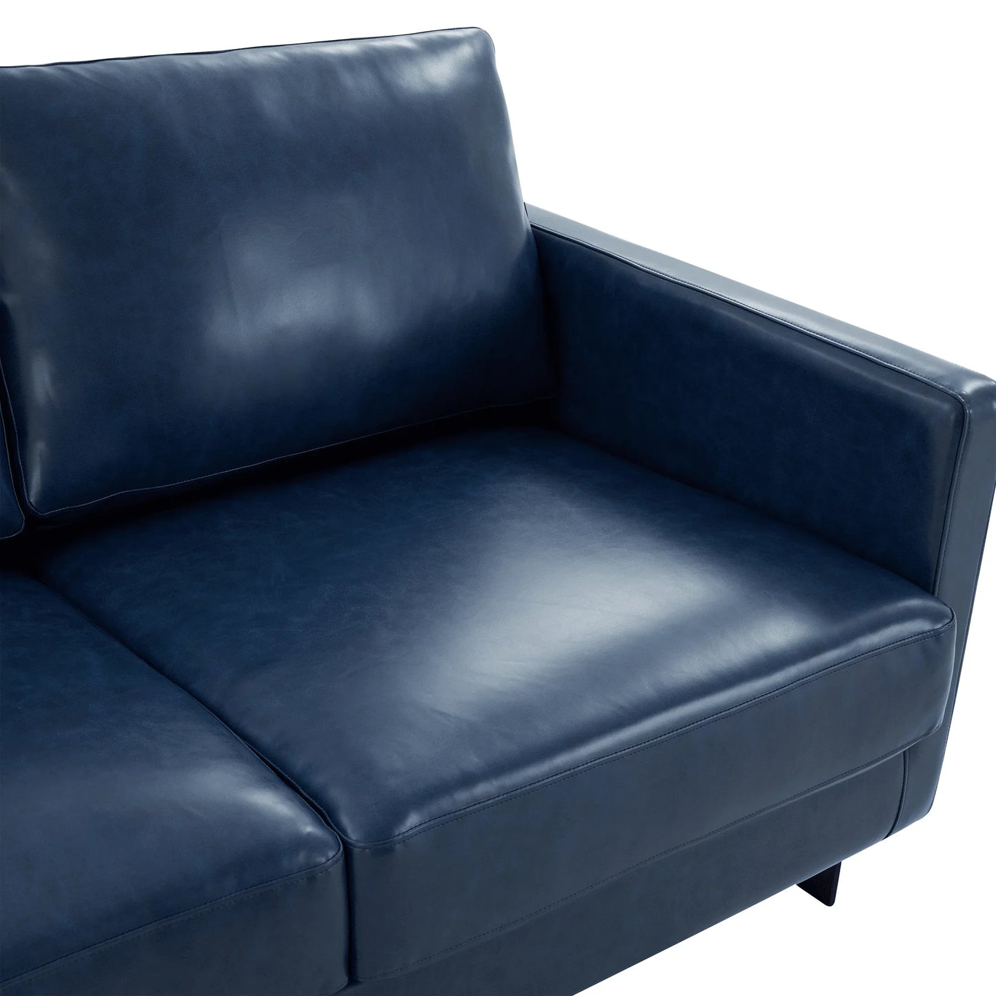 Lincoln 3-Seater Sofa Upholstered in Leather with Black Stainless Steel Frame - Elax Furniture