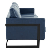 Lincoln 3-Seater Sofa Upholstered in Leather with Black Stainless Steel Frame - Elax Furniture