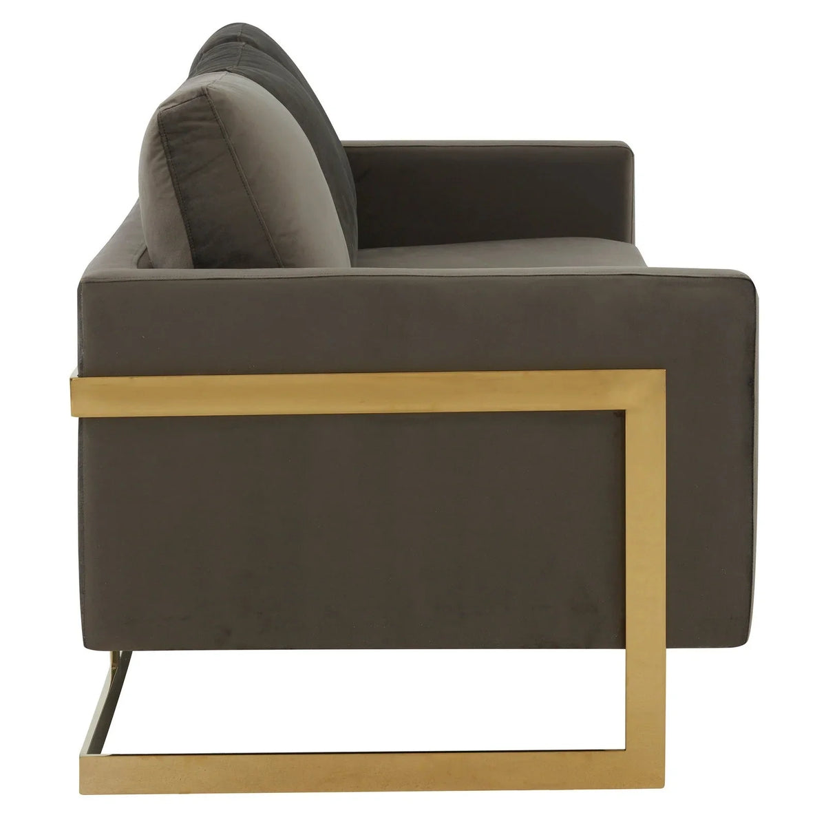Lincoln 3-Seater Velvet/Leather Full Size Sofa in Stainless Steel - Elax Furniture