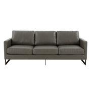 Lincoln 3-Seater Sofa Upholstered in Leather with Black Stainless Steel Frame - Elax Furniture