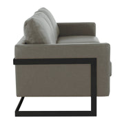 Lincoln 3-Seater Sofa Upholstered in Leather with Black Stainless Steel Frame - Elax Furniture