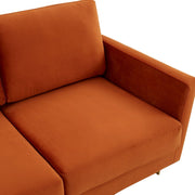 Lincoln 3-Seater Velvet/Leather Full Size Sofa in Stainless Steel - Elax Furniture