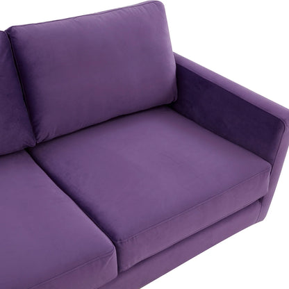 Lincoln 3-Seater Velvet/Leather Full Size Sofa in Stainless Steel - Elax Furniture