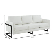 Lincoln 3-Seater Sofa Upholstered in Leather with Black Stainless Steel Frame - Elax Furniture