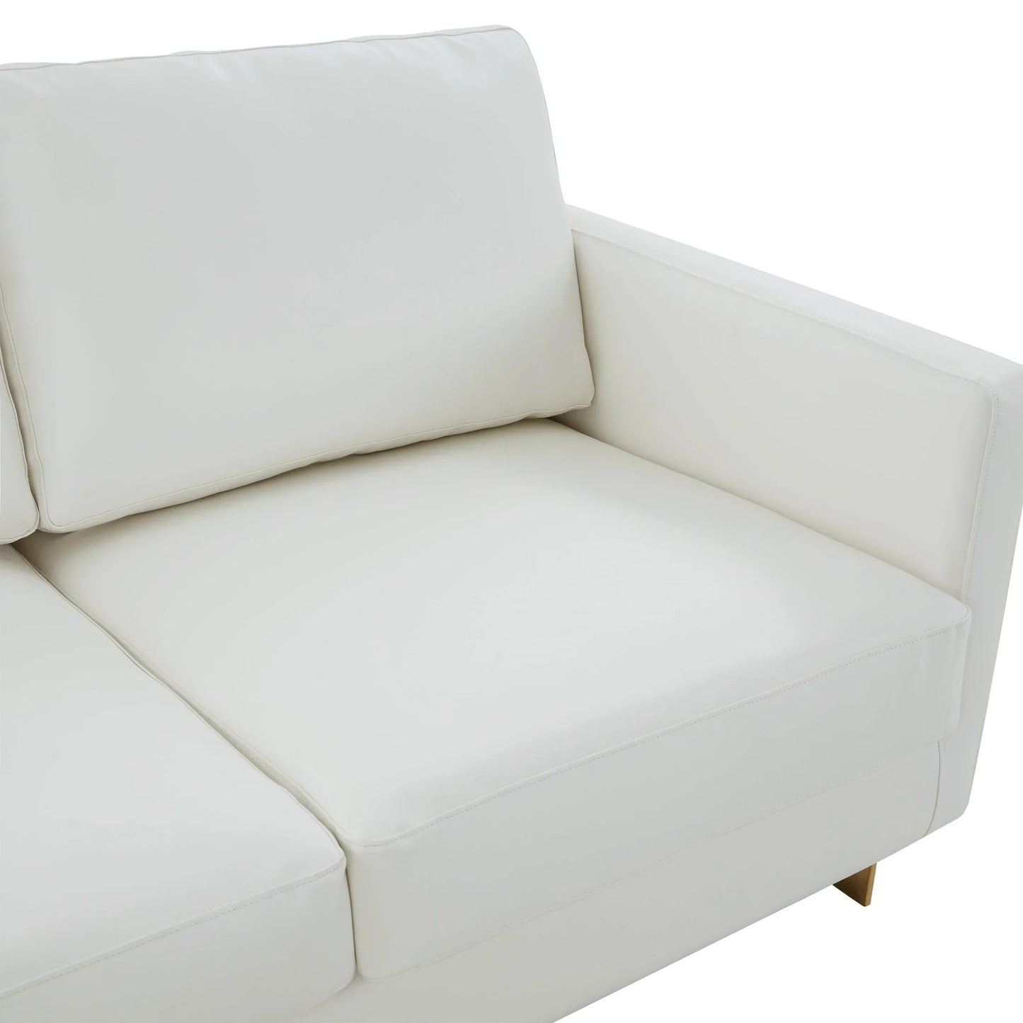 Lincoln 3-Seater Velvet/Leather Full Size Sofa in Stainless Steel - Elax Furniture