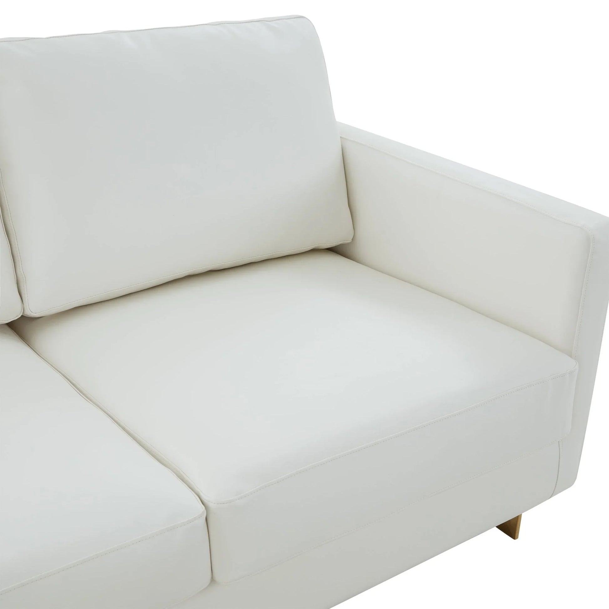Lincoln 3-Seater Velvet/Leather Full Size Sofa in Stainless Steel - Elax Furniture