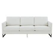 Lincoln 3-Seater Sofa Upholstered in Leather with Black Stainless Steel Frame - Elax Furniture