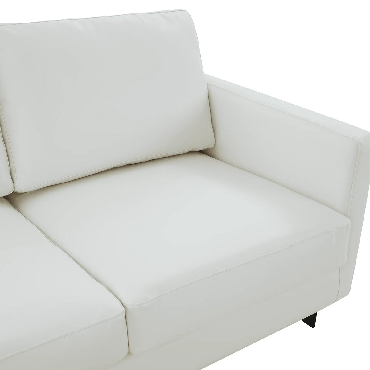 Lincoln 3-Seater Sofa Upholstered in Leather with Black Stainless Steel Frame - Elax Furniture