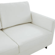Lincoln 3-Seater Sofa Upholstered in Leather with Black Stainless Steel Frame - Elax Furniture