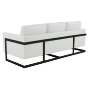Lincoln 3-Seater Sofa Upholstered in Leather with Black Stainless Steel Frame - Elax Furniture