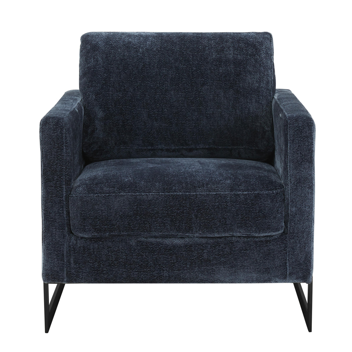 Lincoln Geometric Accent Chair Upholstered Boucle with Black Stainless-Steel Base - Elax Furniture