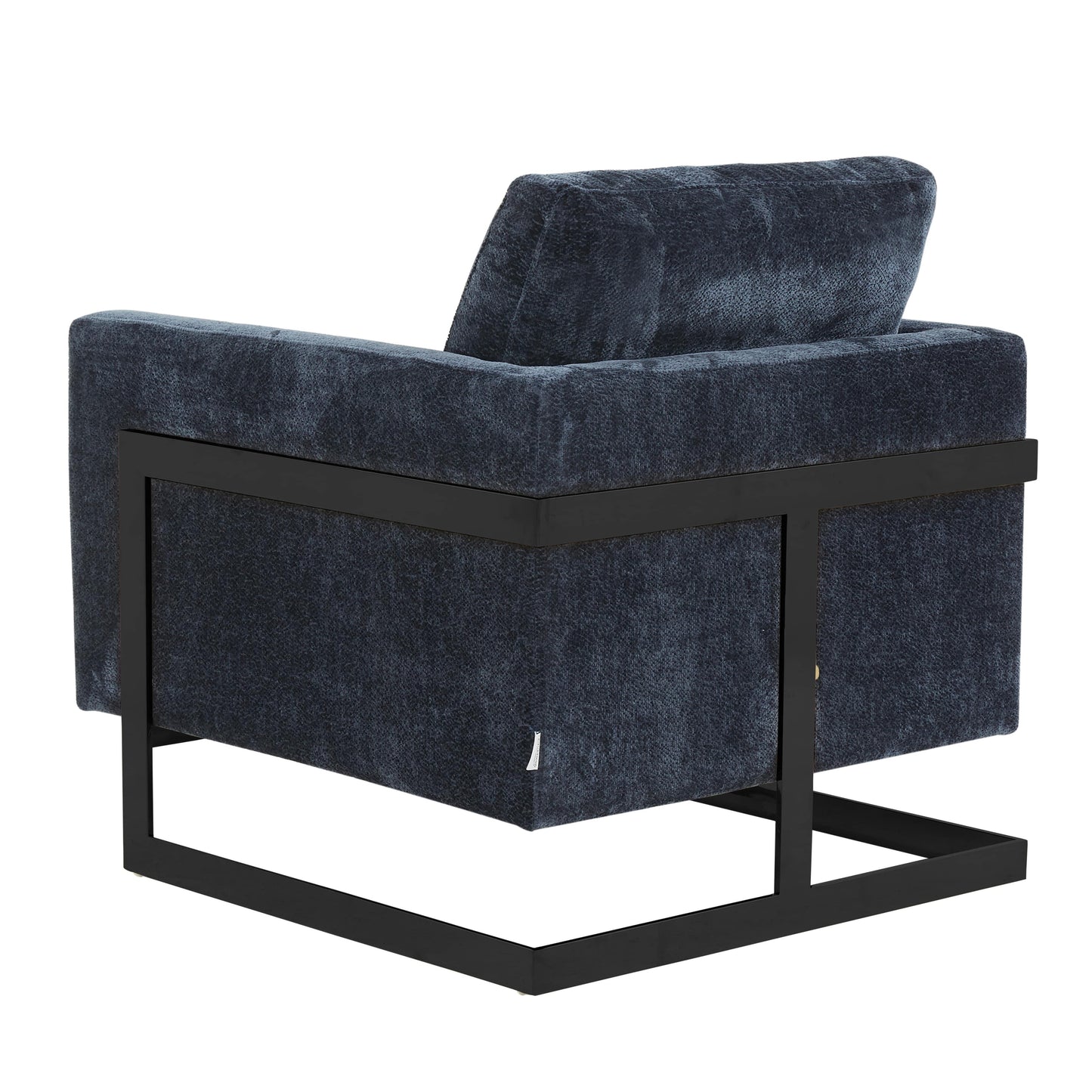 Lincoln Geometric Accent Chair Upholstered Boucle with Black Stainless-Steel Base - Elax Furniture