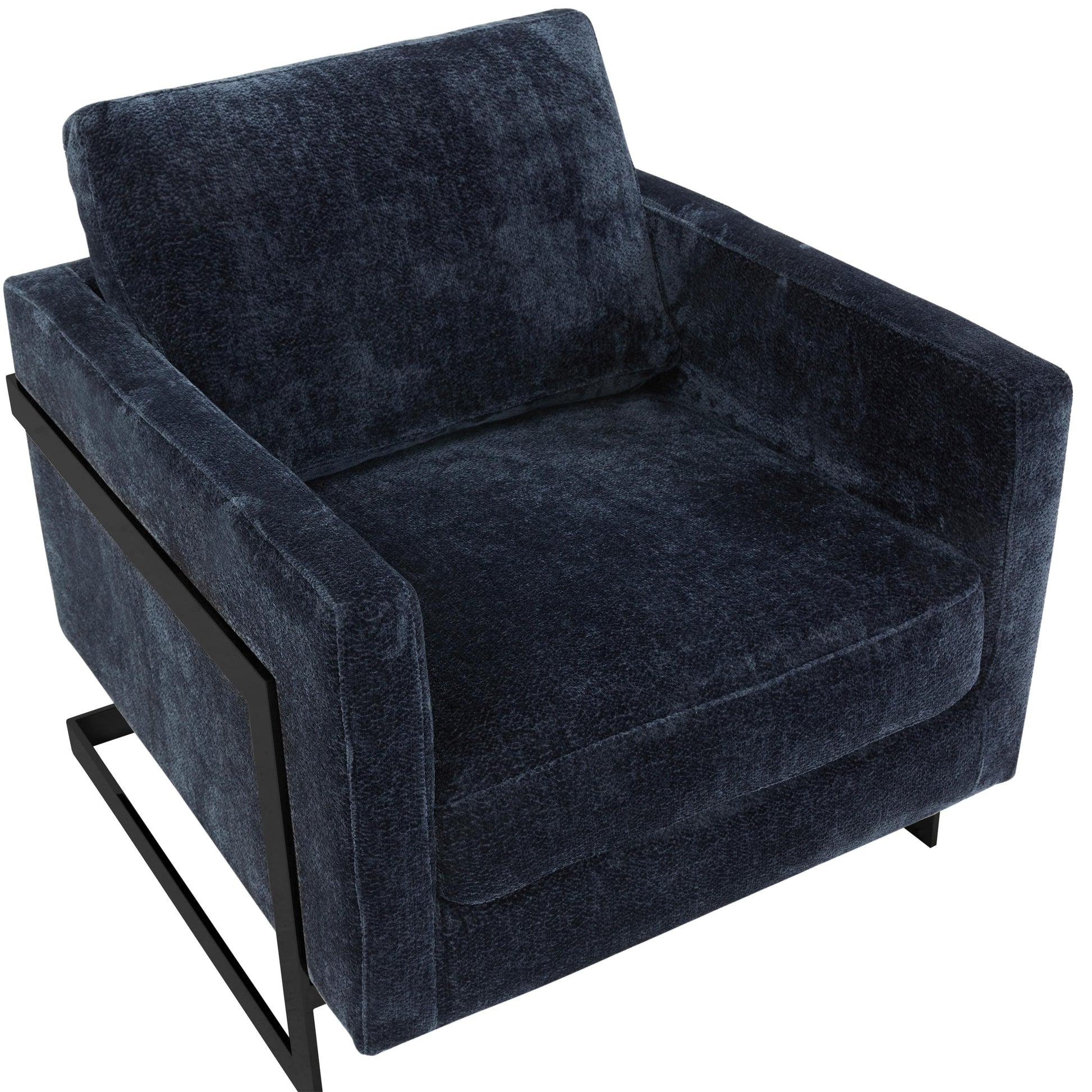 Lincoln Geometric Accent Chair Upholstered Boucle with Black Stainless-Steel Base - Elax Furniture
