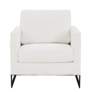 Lincoln Geometric Accent Chair Upholstered Boucle with Black Stainless-Steel Base - Elax Furniture