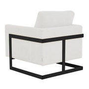 Lincoln Geometric Accent Chair Upholstered Boucle with Black Stainless-Steel Base - Elax Furniture