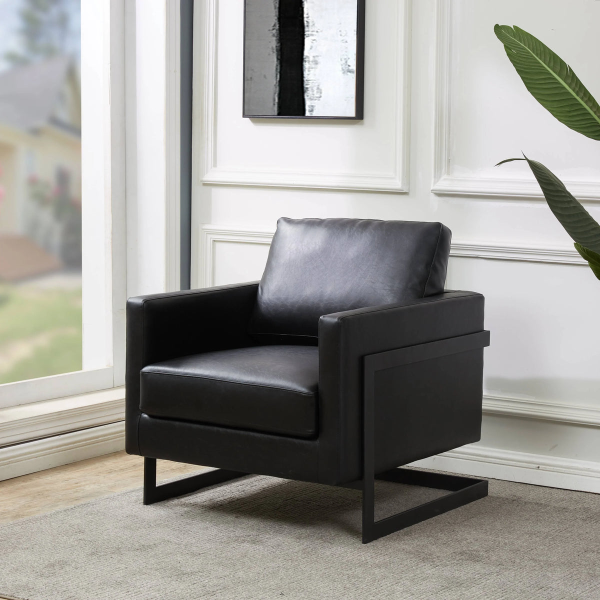 Lincoln Modern Upholstered Accent Armchair With Gold/Black Metal Frame - Elax Furniture