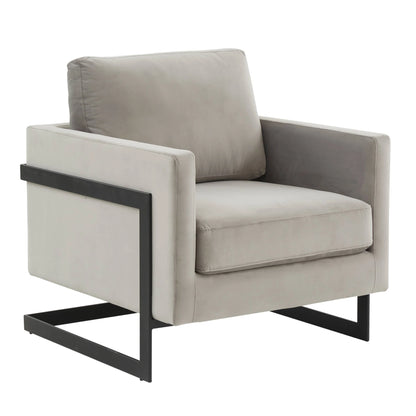 Lincoln Modern Upholstered Accent Armchair With Gold/Black Metal Frame - Elax Furniture