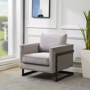 Lincoln Modern Upholstered Accent Armchair With Gold/Black Metal Frame - Elax Furniture