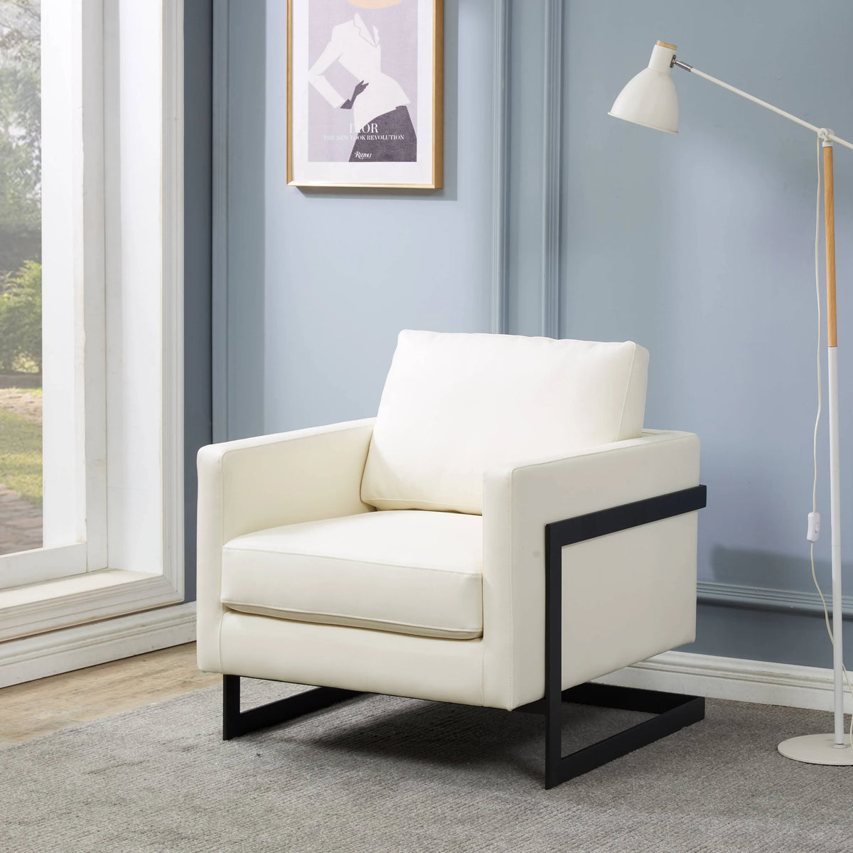 Lincoln Modern Upholstered Accent Armchair With Gold/Black Metal Frame - Elax Furniture