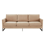 Lincoln 3-Seater Upholstered Velvet Sofa with Black Stainless-Steel Base - Elax Furniture