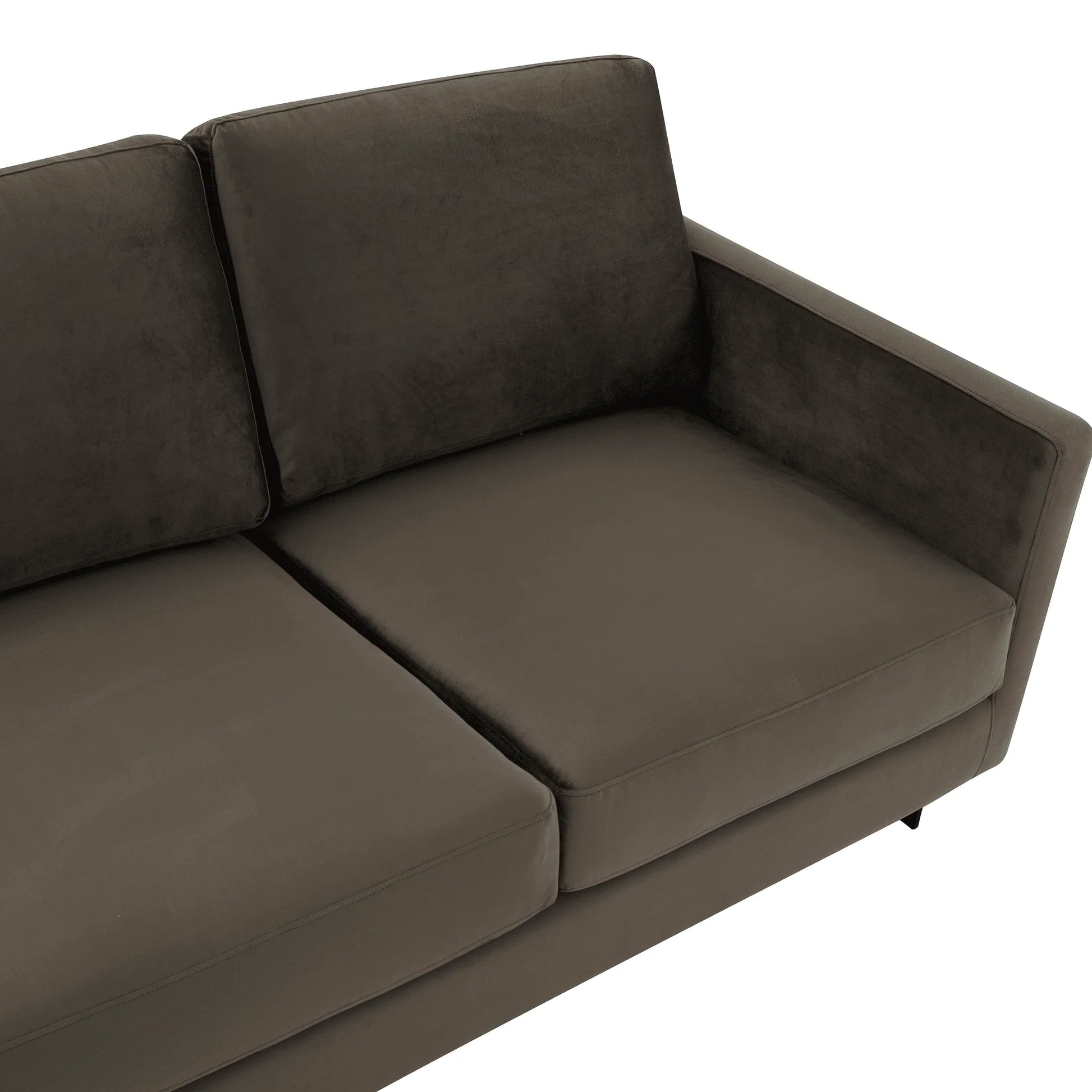 Lincoln 3-Seater Upholstered Velvet Sofa with Black Stainless-Steel Base - Elax Furniture