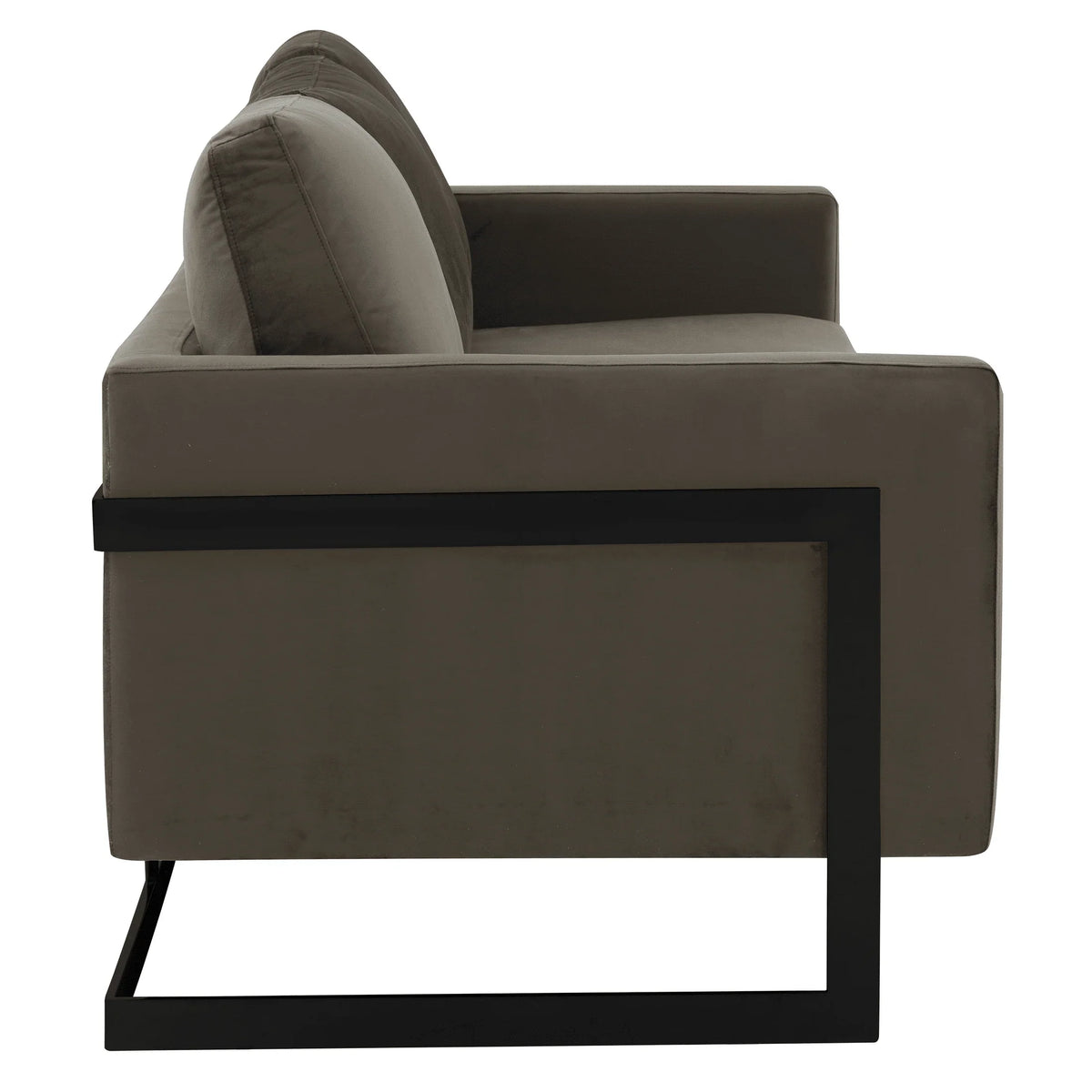 Lincoln 3-Seater Upholstered Velvet Sofa with Black Stainless-Steel Base - Elax Furniture