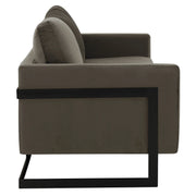 Lincoln 3-Seater Upholstered Velvet Sofa with Black Stainless-Steel Base - Elax Furniture