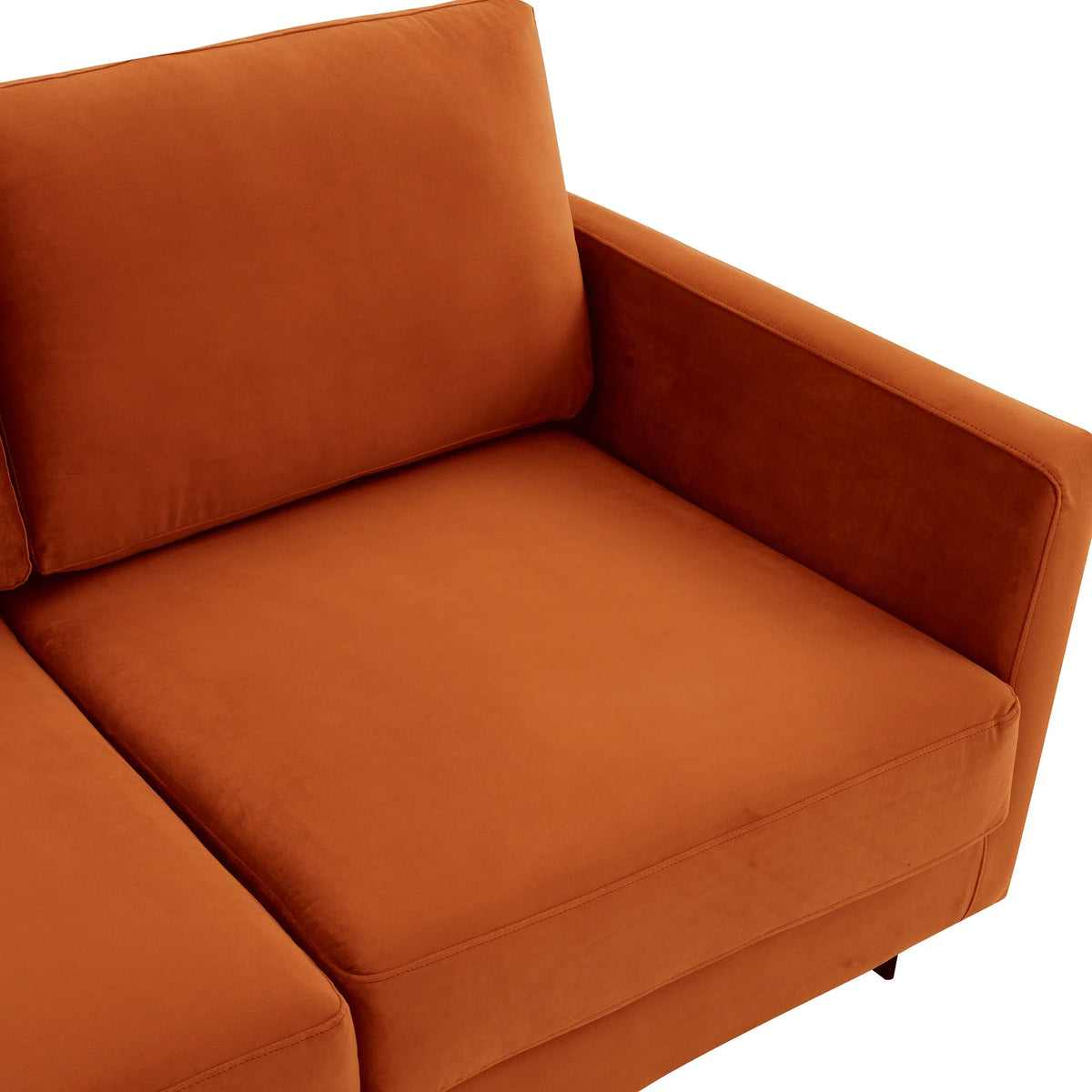 Lincoln 3-Seater Upholstered Velvet Sofa with Black Stainless-Steel Base - Elax Furniture
