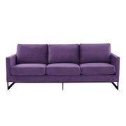 Lincoln 3-Seater Upholstered Velvet Sofa with Black Stainless-Steel Base - Elax Furniture