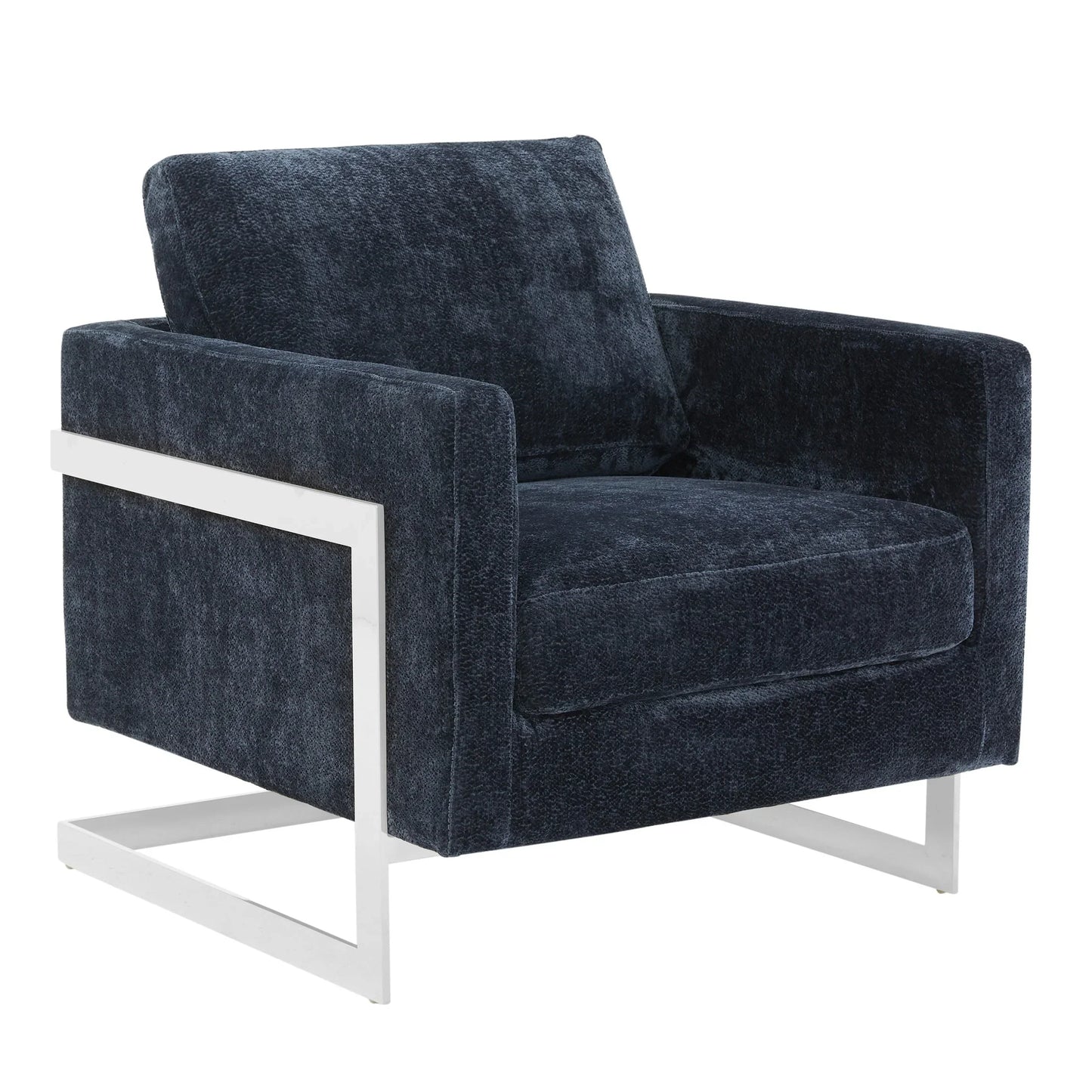 Lincoln Accent Chair Upholstered in Boucle with Black Stainless-Steel Frame - Elax Furniture