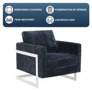 Lincoln Accent Chair Upholstered in Boucle with Black Stainless-Steel Frame - Elax Furniture