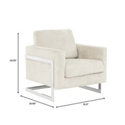 Lincoln Accent Chair Upholstered in Boucle with Black Stainless-Steel Frame - Elax Furniture