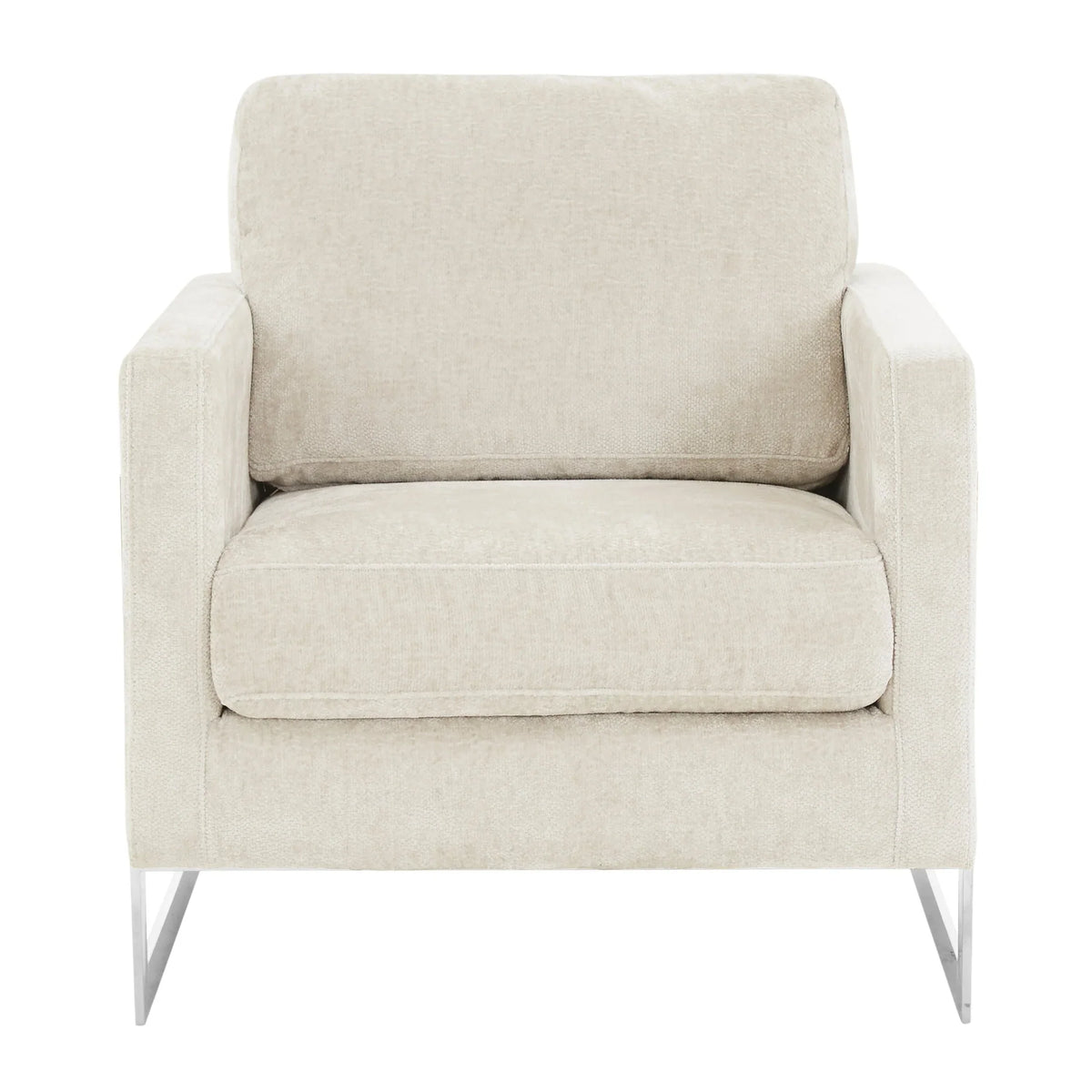 Lincoln Accent Chair Upholstered in Boucle with Black Stainless-Steel Frame - Elax Furniture