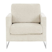 Lincoln Accent Chair Upholstered in Boucle with Black Stainless-Steel Frame - Elax Furniture