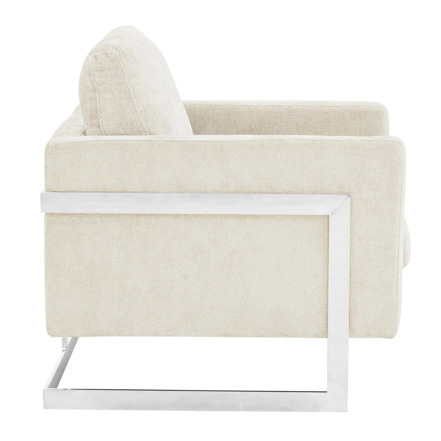 Lincoln Accent Chair Upholstered in Boucle with Black Stainless-Steel Frame - Elax Furniture