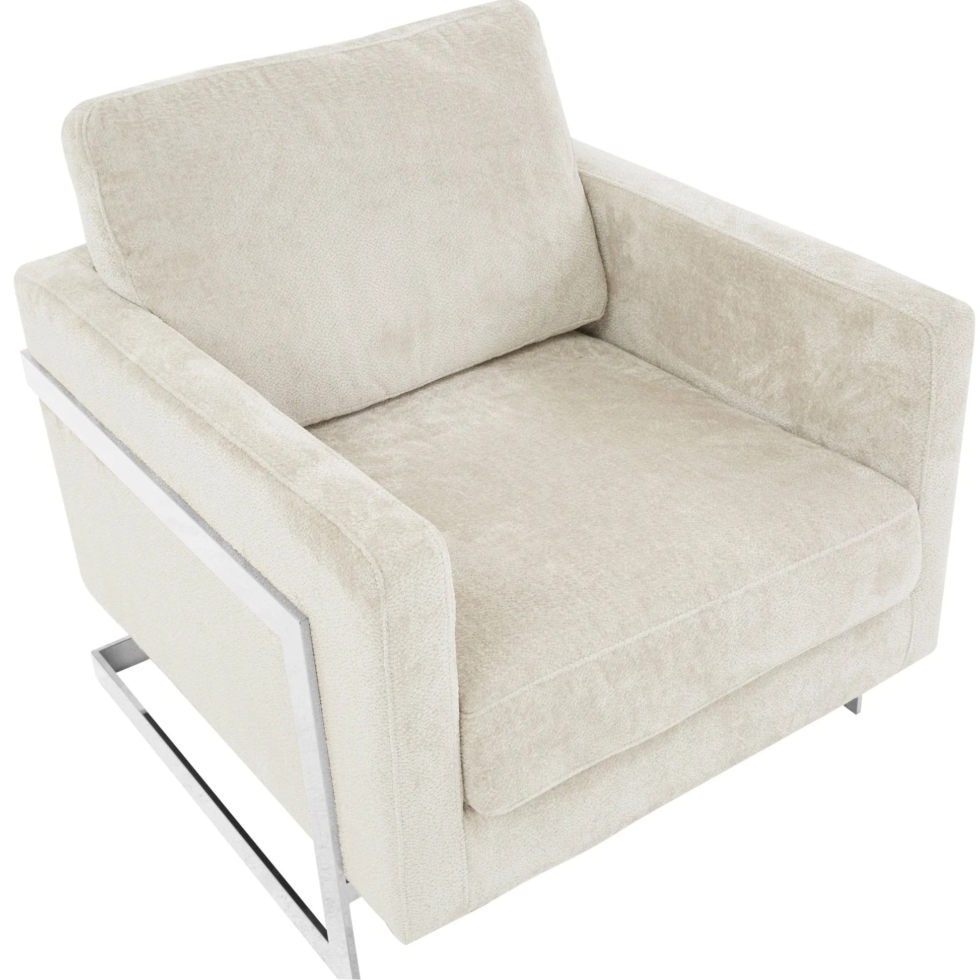 Lincoln Accent Chair Upholstered in Boucle with Black Stainless-Steel Frame - Elax Furniture