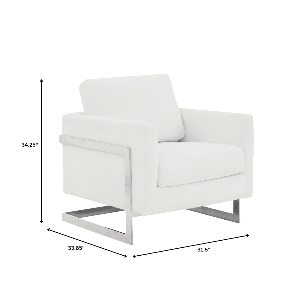 Lincoln Accent Chair Upholstered in Boucle with Black Stainless-Steel Frame - Elax Furniture