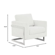 Lincoln Accent Chair Upholstered in Boucle with Black Stainless-Steel Frame - Elax Furniture