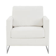 Lincoln Accent Chair Upholstered in Boucle with Black Stainless-Steel Frame - Elax Furniture