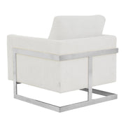 Lincoln Accent Chair Upholstered in Boucle with Black Stainless-Steel Frame - Elax Furniture