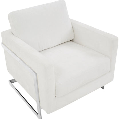 Lincoln Accent Chair Upholstered in Boucle with Black Stainless-Steel Frame - Elax Furniture