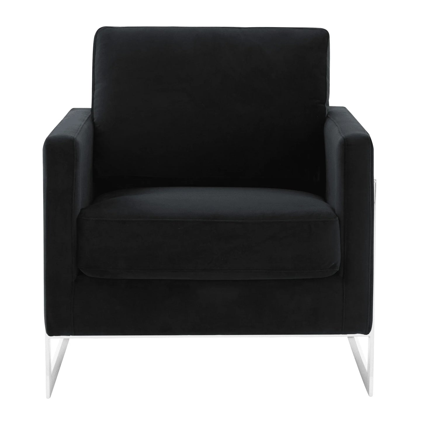 Lincoln Velvet Accent Armchair Singe-Seater Sofa with Chromed Stainless Steel Frame - Elax Furniture