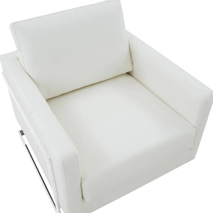 Lincoln Leather Accent Armchair Chair Sofa with Chromed Stainless Steel Frame - Elax Furniture