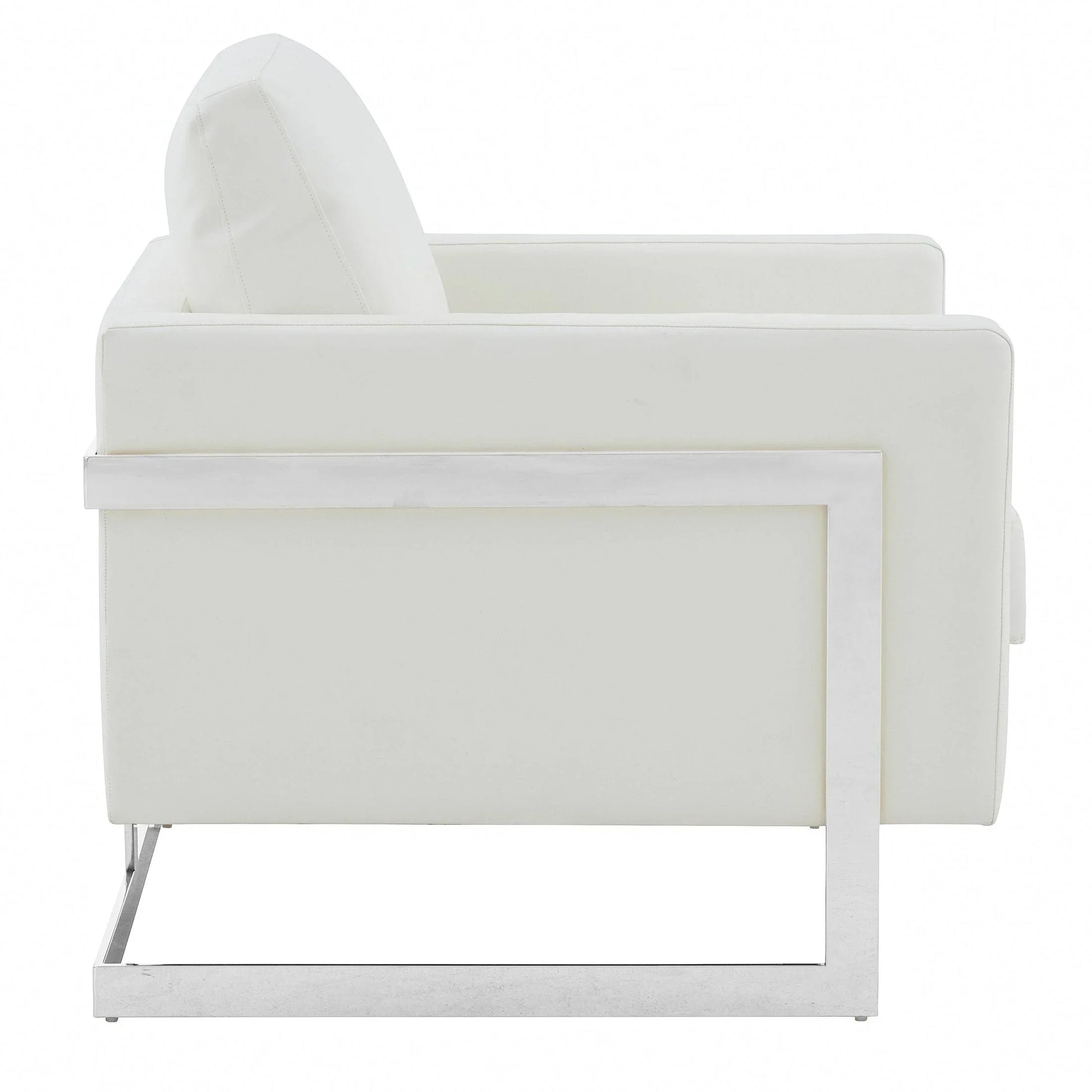 Lincoln Leather Accent Armchair Chair Sofa with Chromed Stainless Steel Frame - Elax Furniture