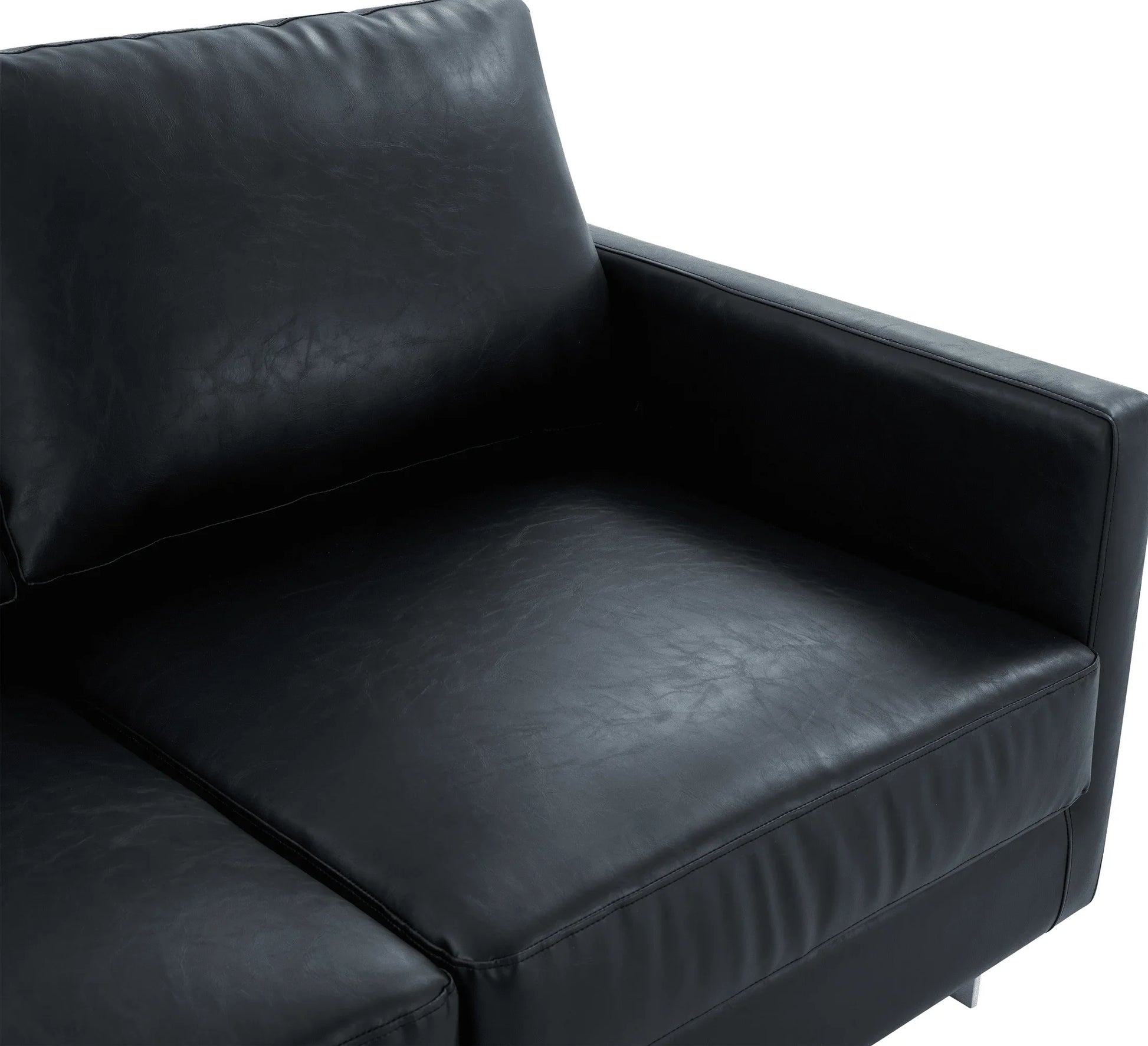 Lincoln 3-Seater Sofa Upholstered in Leather with Chrome Stainless Steel Frame - Elax Furniture